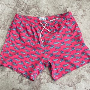 Vibrant Swim Trunks with Alligator Design